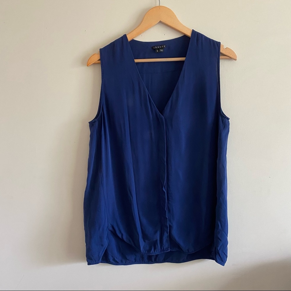 Theory 100% Silk Sleeveless Blouse